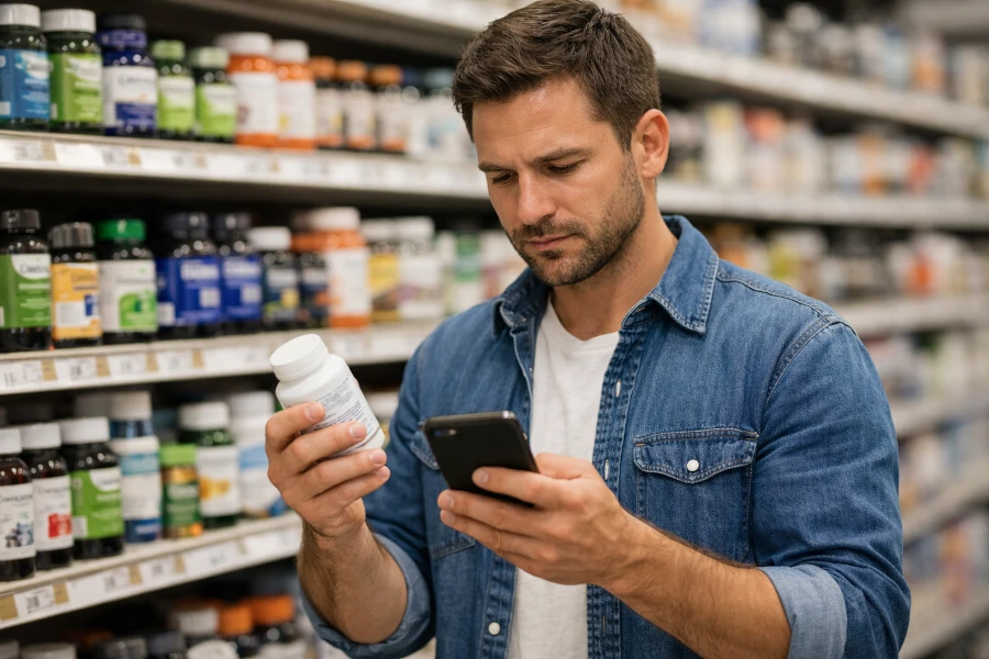 Shopping for supplements.